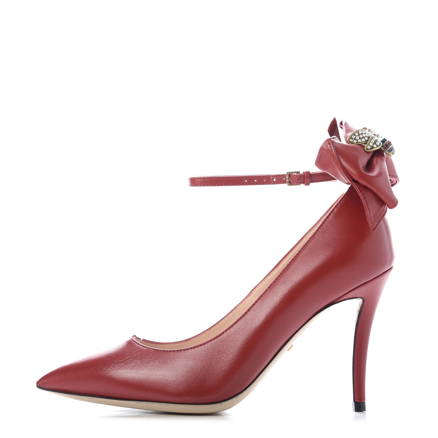 Nappa Queen Margaret Pumps 35.5 Hibiscus Red