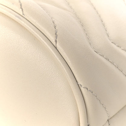 Gucci Calfskin Matelasse Mini GG Marmont 2.0 Bucket Bag White 8 of 12