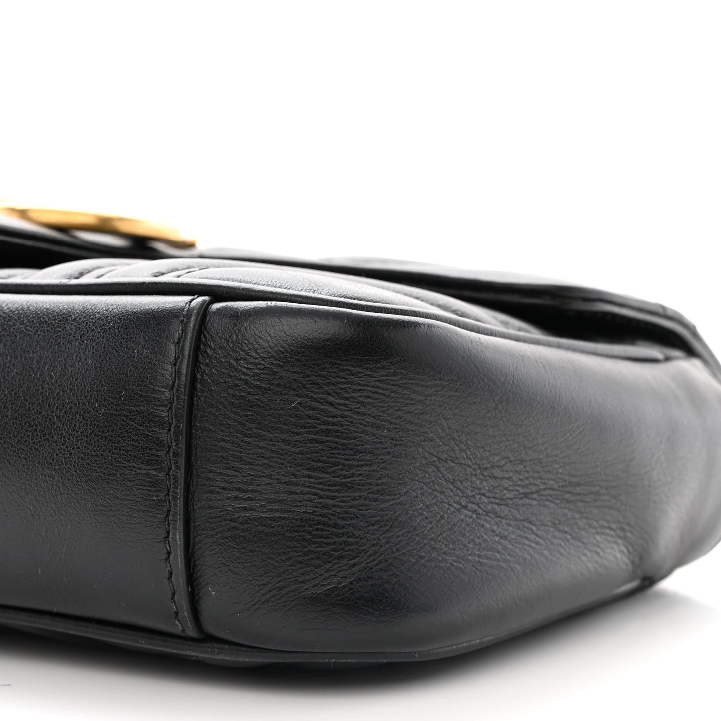 Calfskin Matelasse Mini GG Marmont Shoulder Bag Black