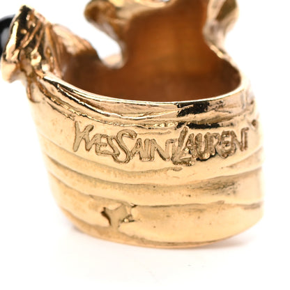 Saint Laurent Arty Dots Ring 5 Gold Black 4 of 4