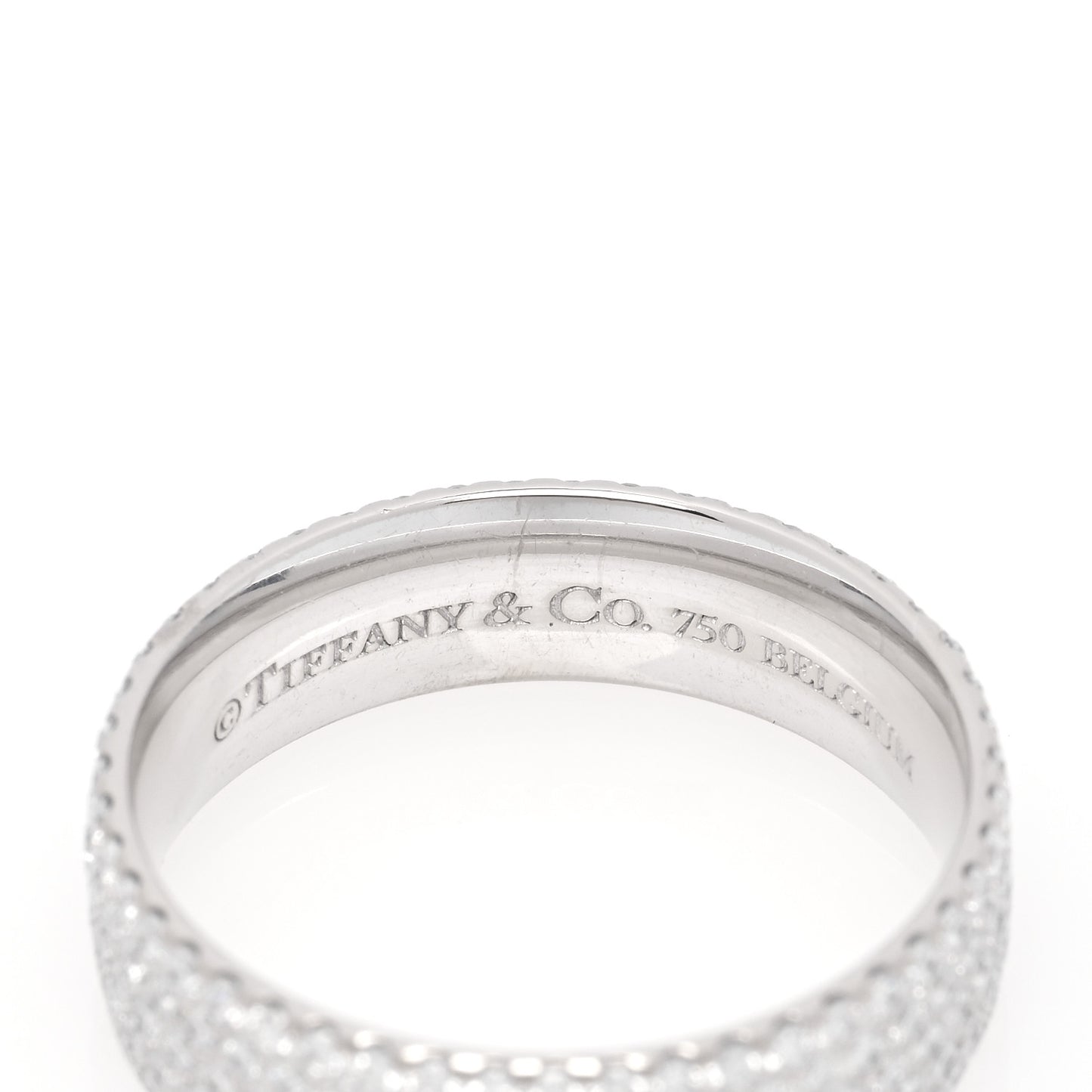 18K White Gold Diamond Metro Five-Row Ring 47 4