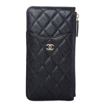 Chanel Iridescent Caviar Quilted Classic iPhone Pouch Black 1 of 9