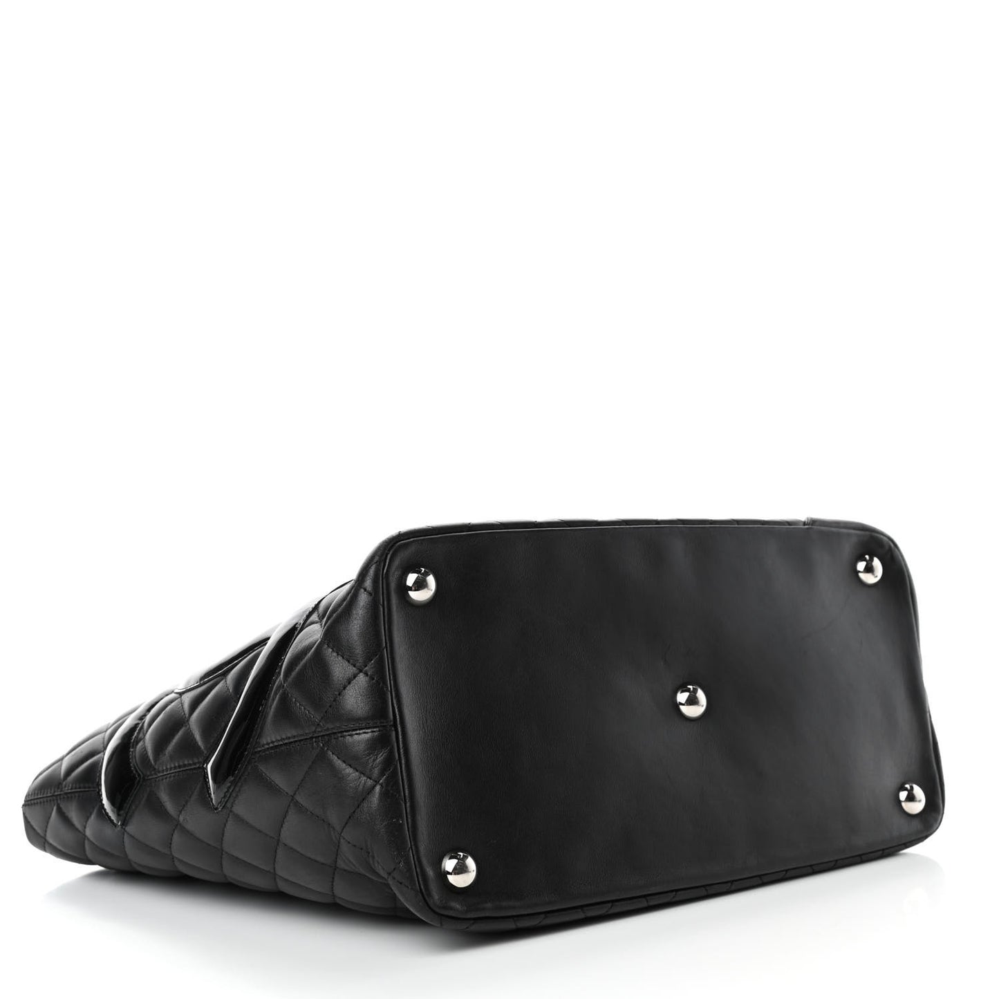 Calfskin Quilted Large Cambon Tote Black