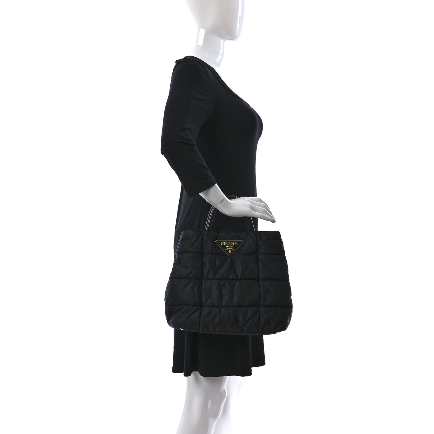 Crispy Nylon Shopping Tote Black