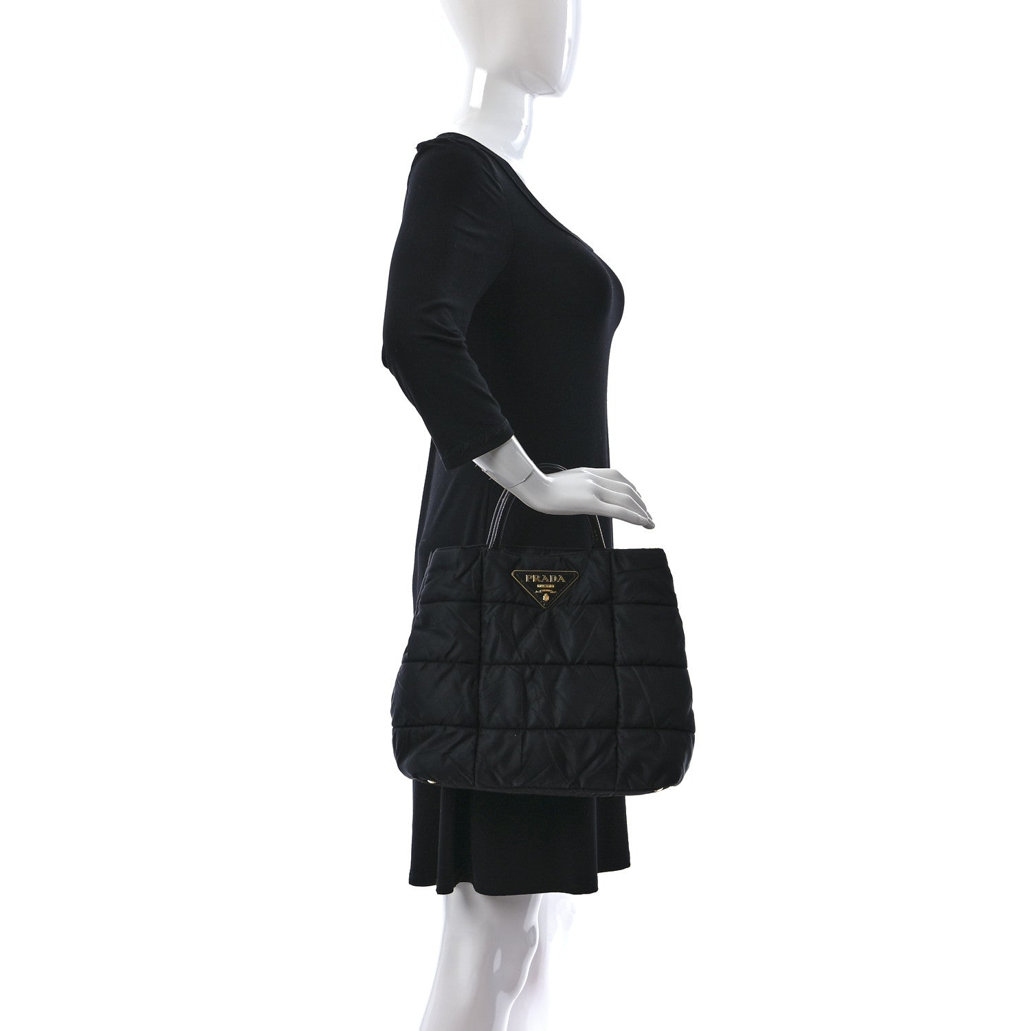 Prada Crispy Nylon Shopping Tote Black 2 of 8