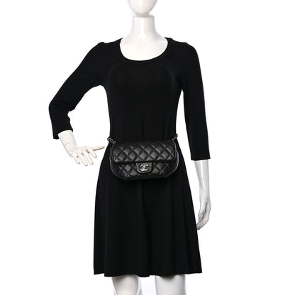Chanel Calfskin Quilted CC Uniform Flap Belt Bag Black 2 of 9