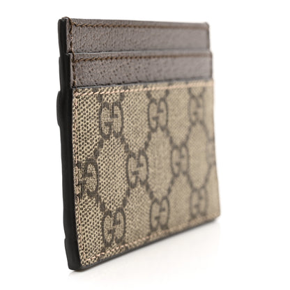 Gucci GG Supreme Monogram Textured Dollar Calfskin Ophidia Card Holder Beige Ebony New Acero 3 of 7