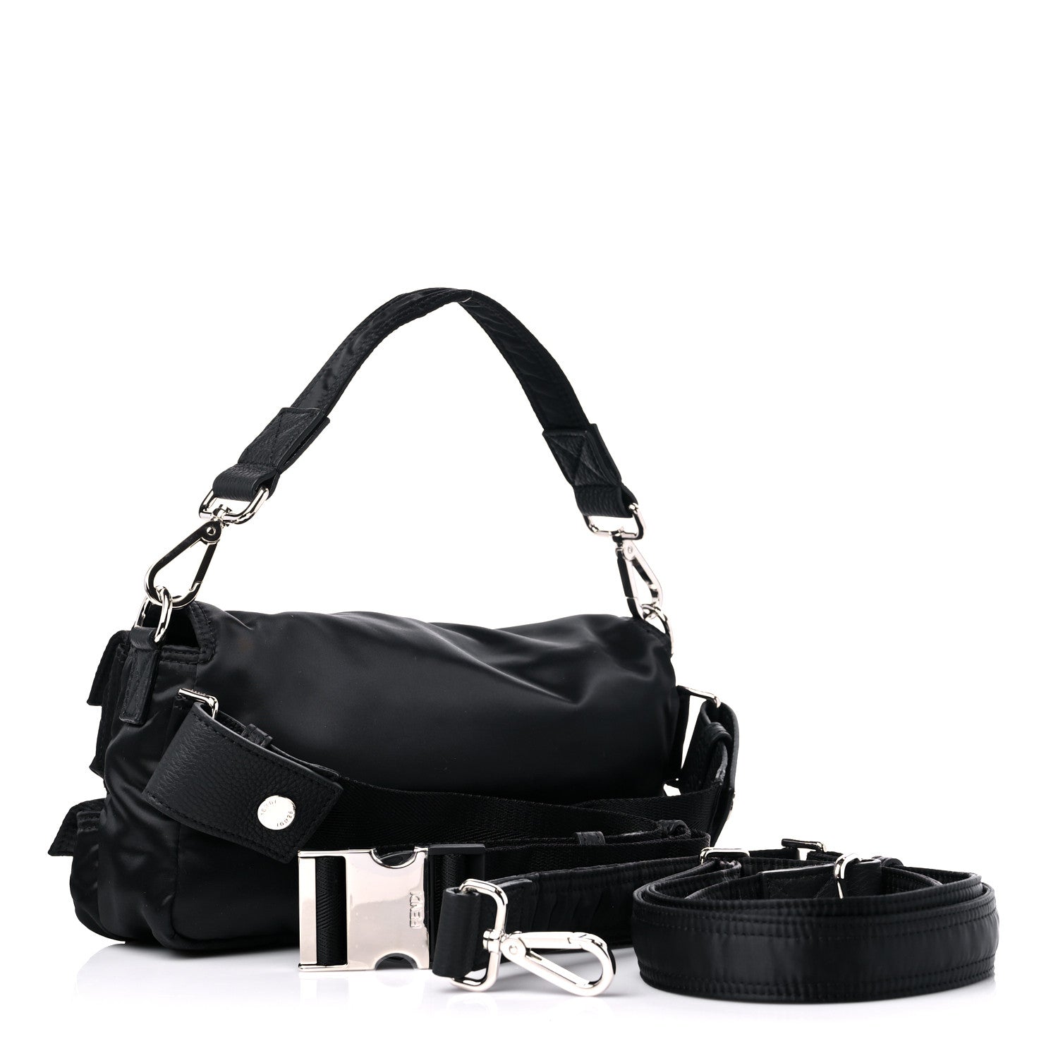 Fendi Econyl Cuoio Romano Multipocket Baguette Black 3 of 9