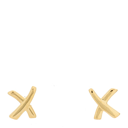 Tiffany 18K Yellow Gold Mini Paloma's Graffiti X Earrings 1 of 5