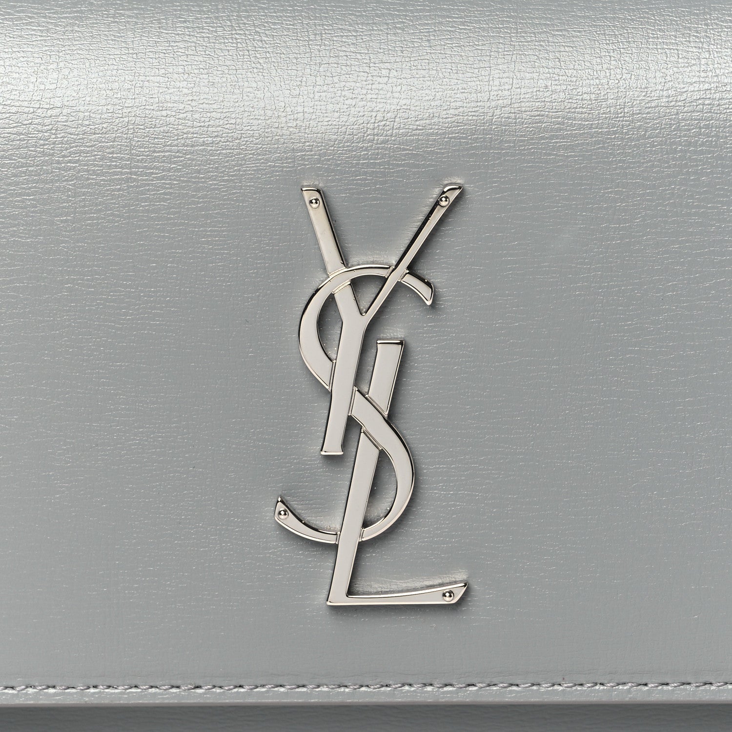 Saint Laurent Calfskin Monogram Sunset Top Handle Chain Wallet New Stone Grey 7 of 9
