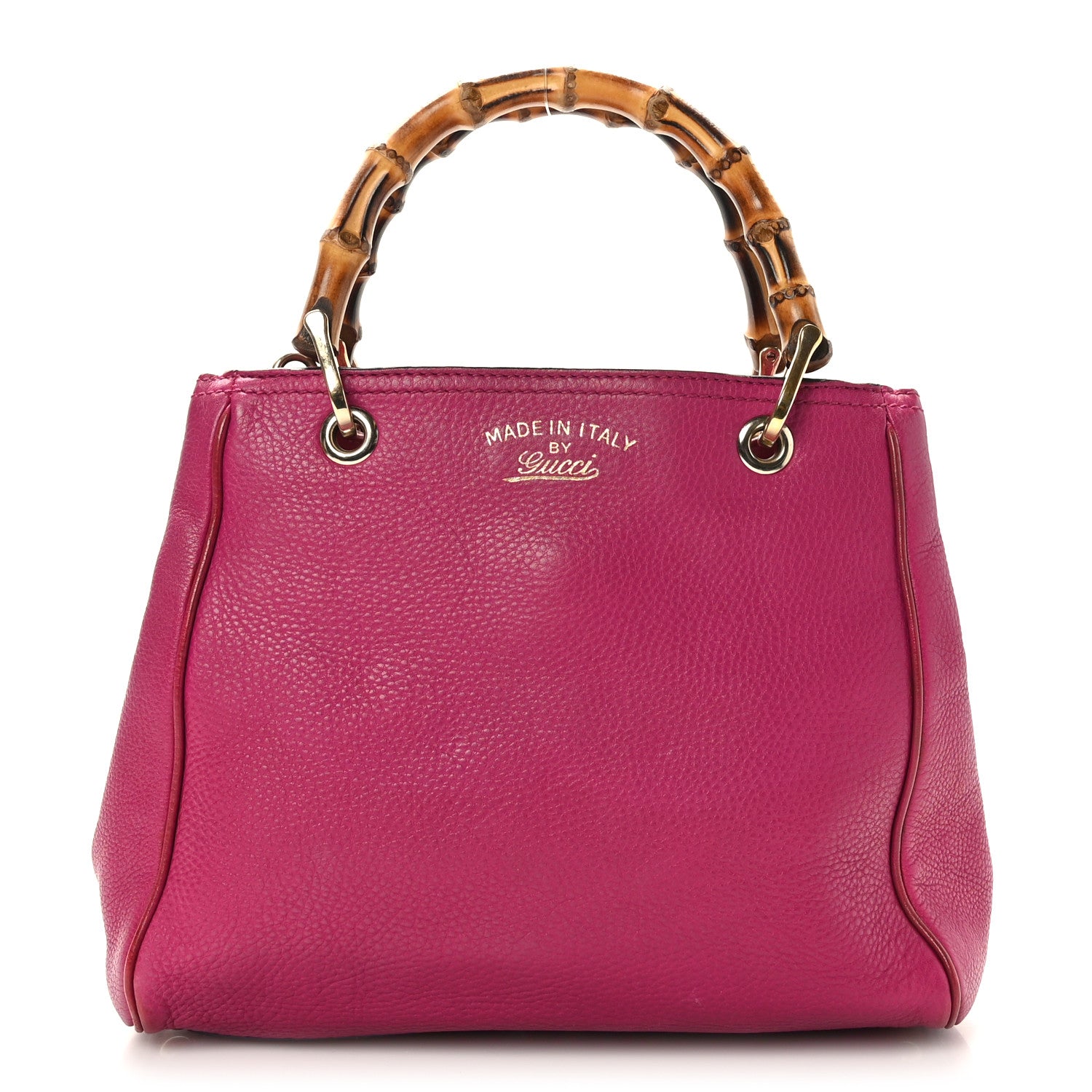 Gucci Calfskin Small Bamboo Shopper Tote Bright Bougainvillea 1 of 10