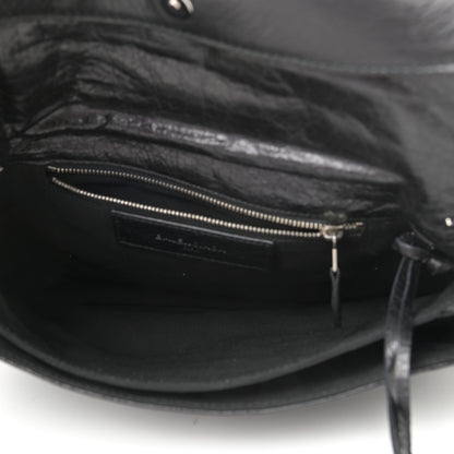 Balenciaga Agneau Giant 12 Silver Hardware Envelope Strap Clutch Black 5 of 9