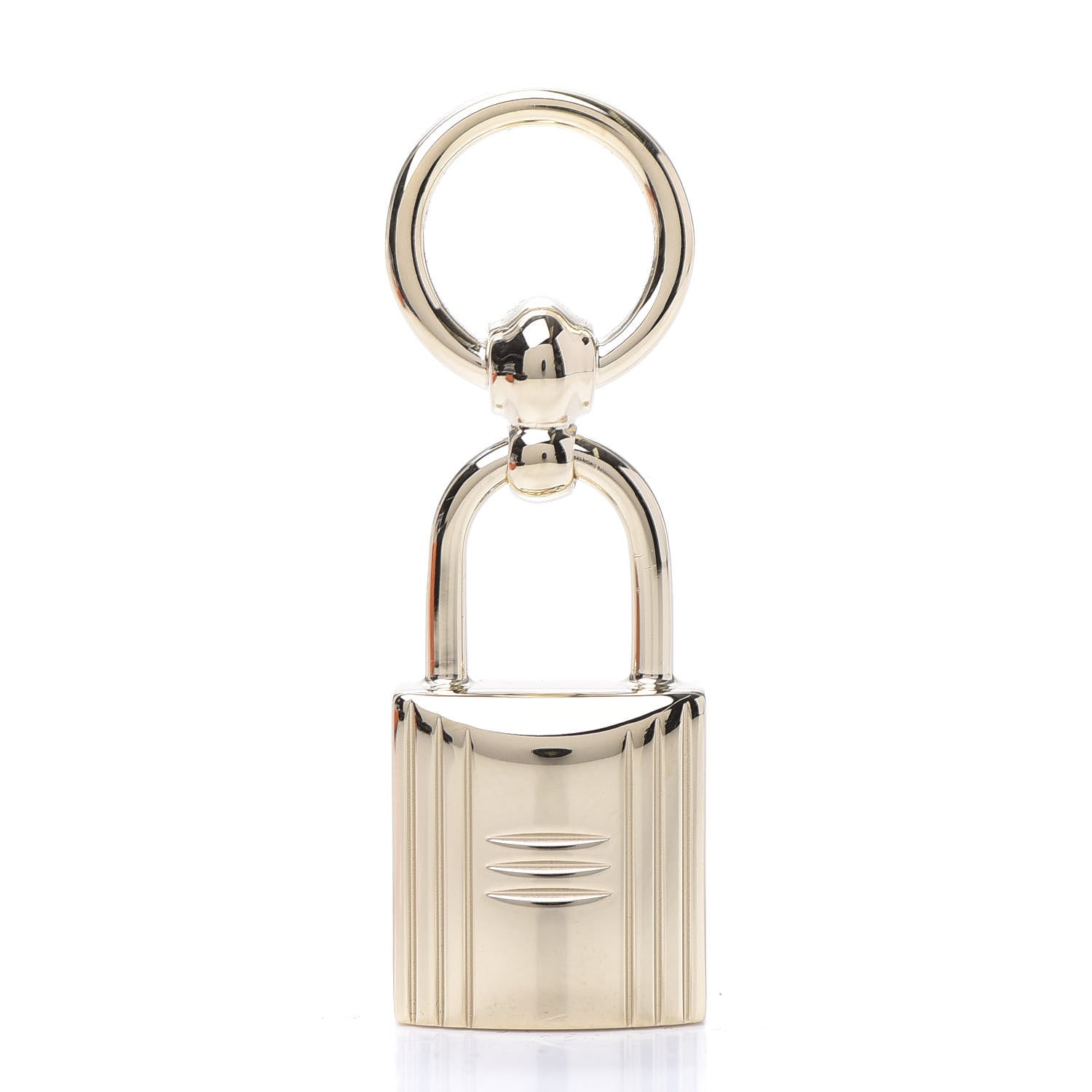 Hermes Permabrass Mini Loop Charms Cadenas Scarf Ring Gold 3 of 5