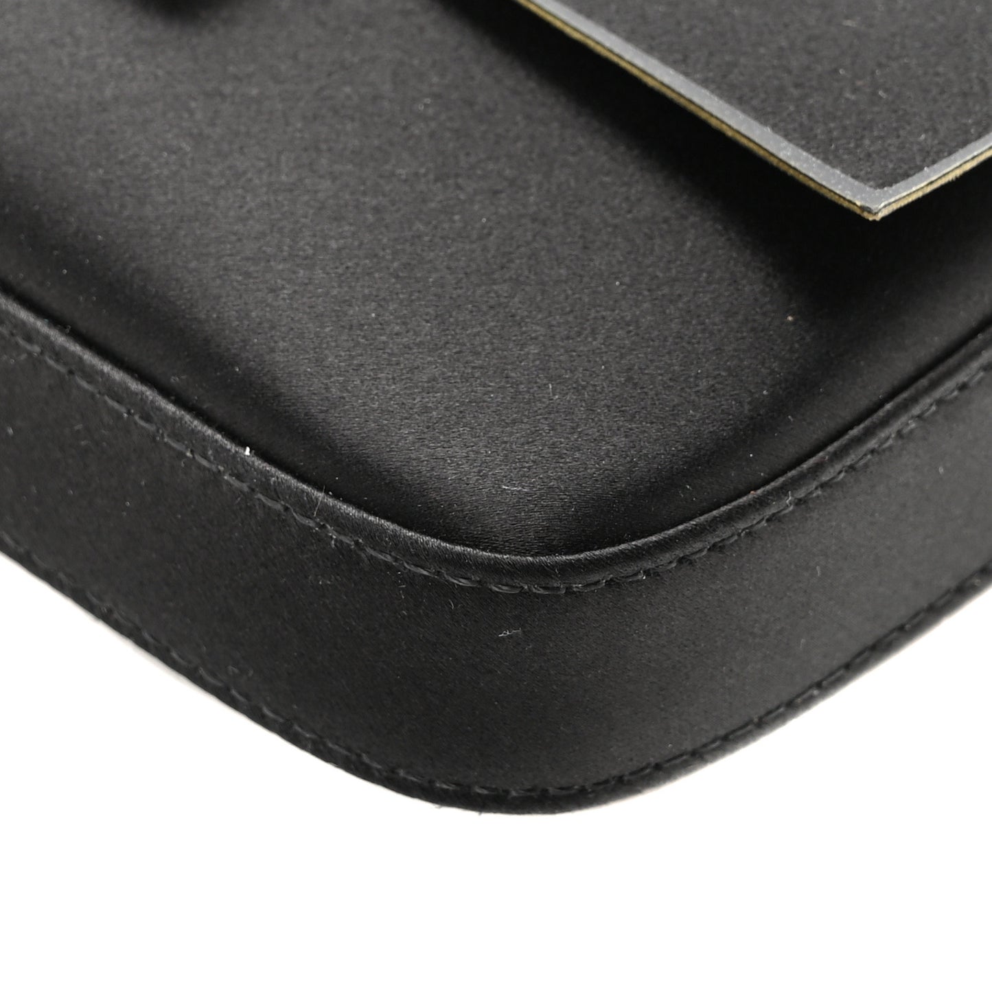 Silk Satin Phone Baguette Black