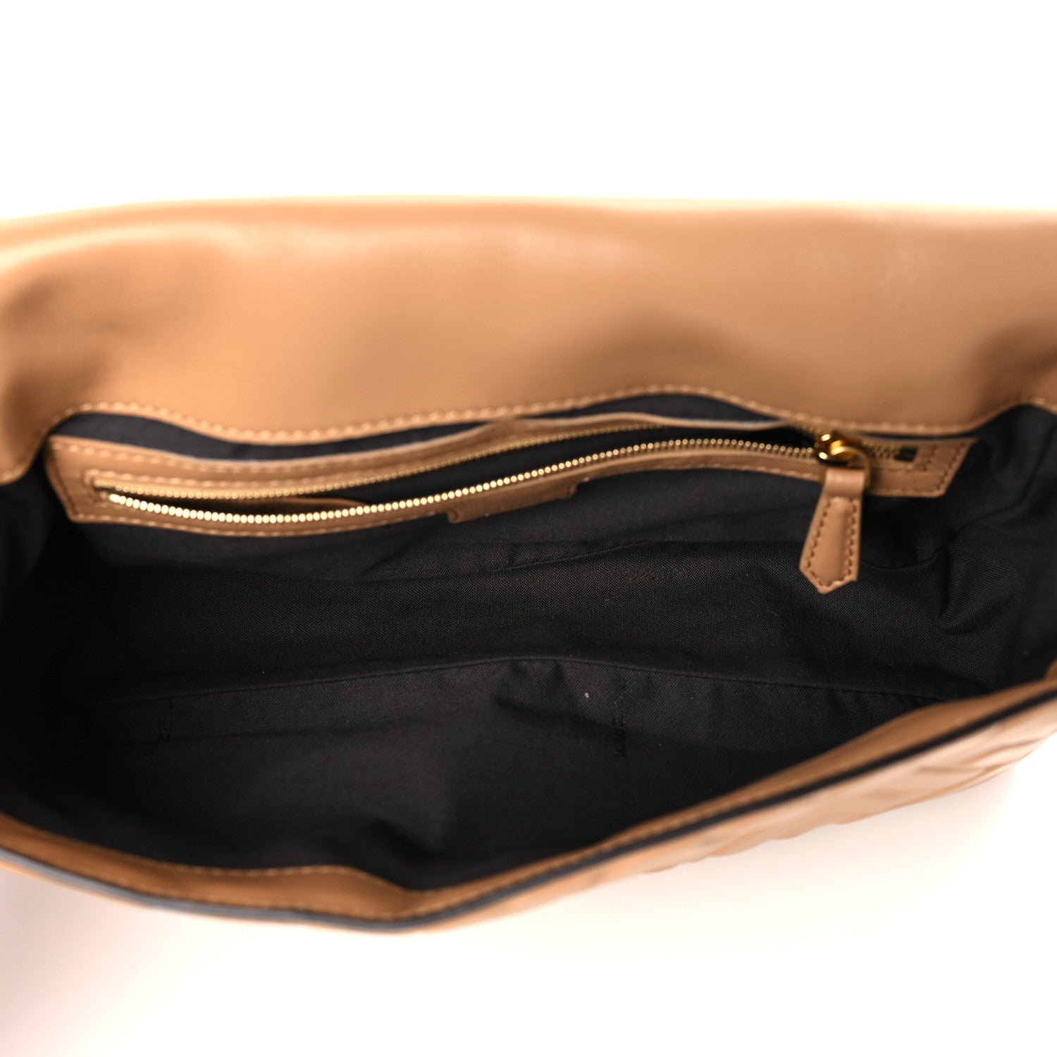 Fendi Nappa FF 1974 Embossed Baguette Miele Scuro 5 of 9