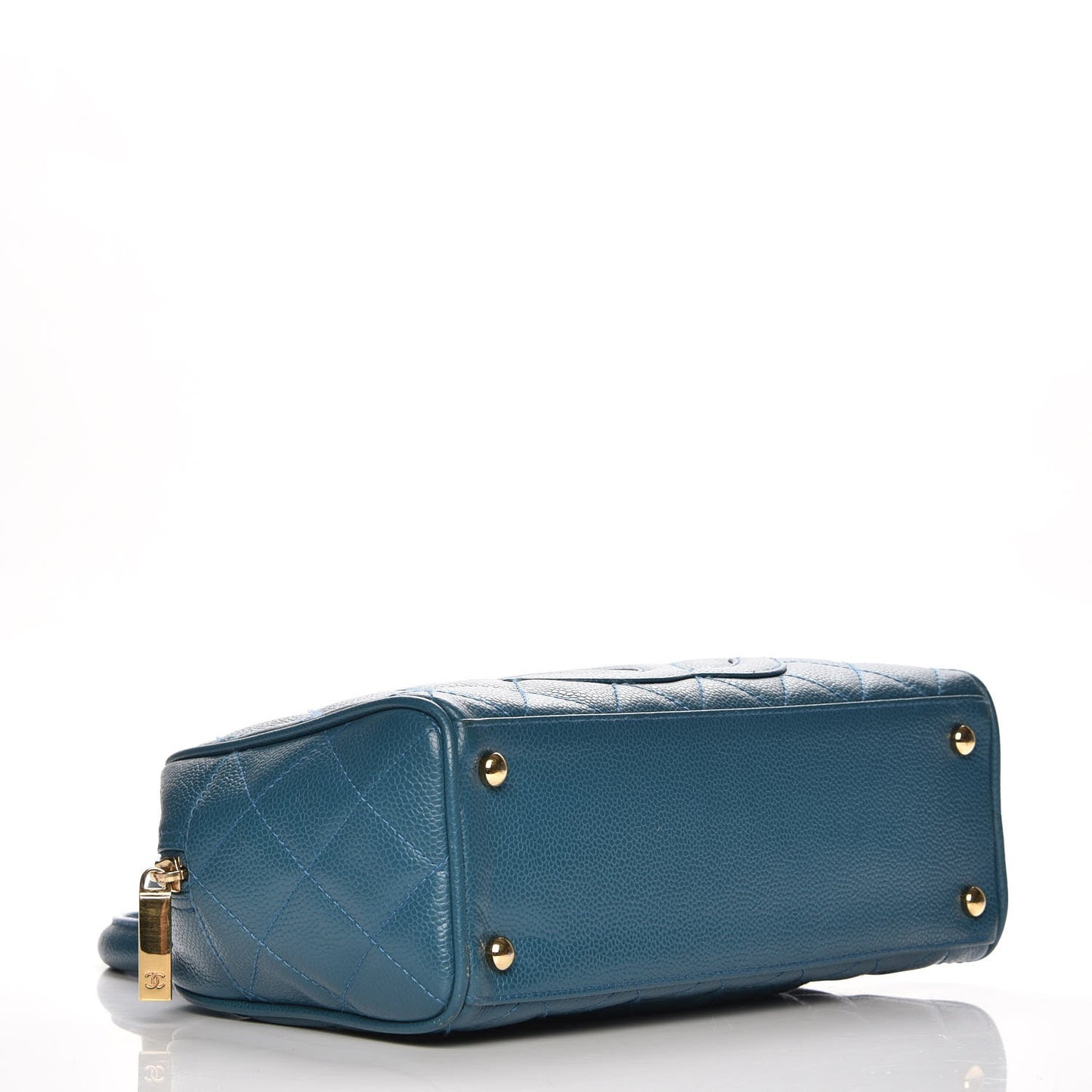 Caviar Quilted Small Bowler Blue