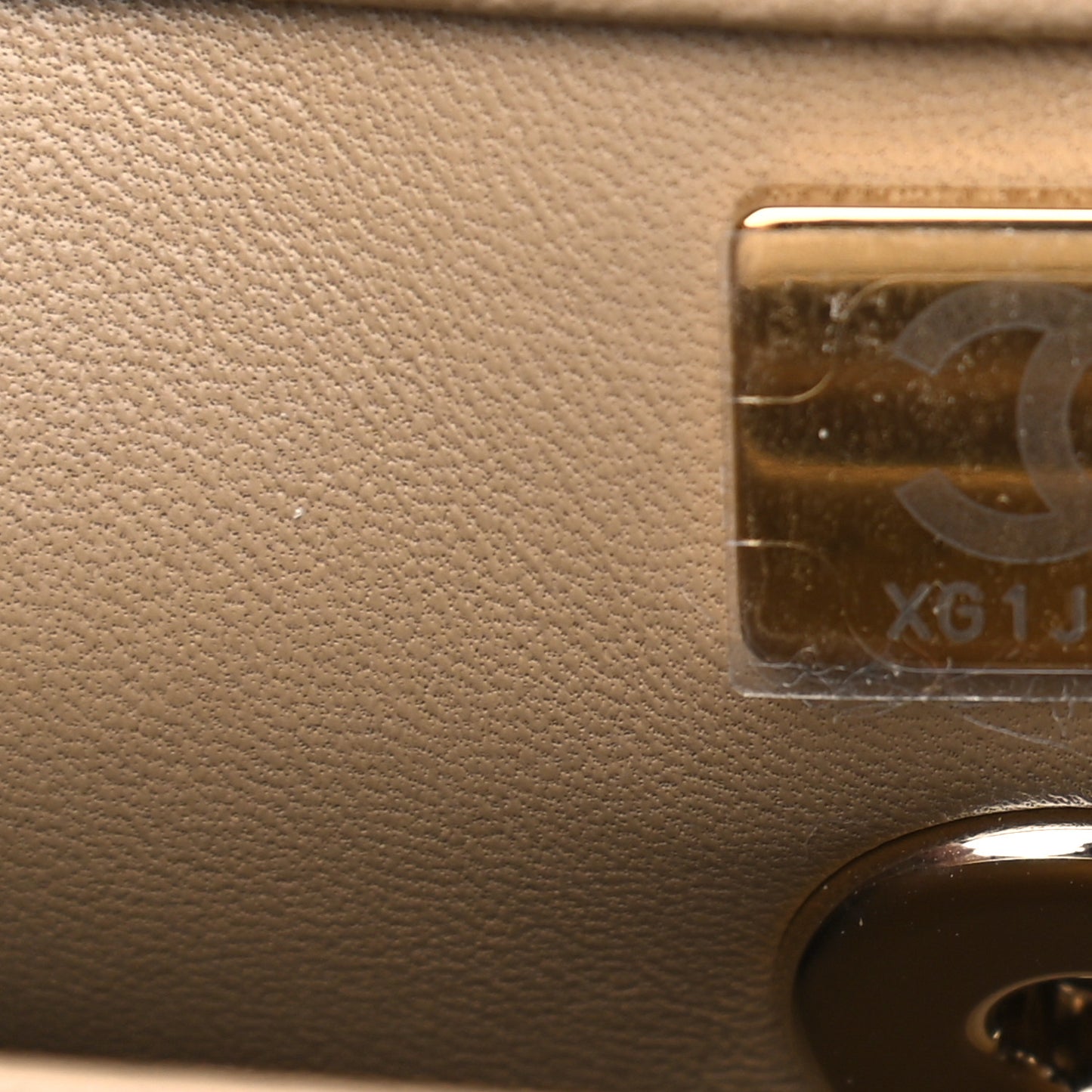 Caviar Lizard Embossed Quilted Mini Coco Handle Flap Dark Beige