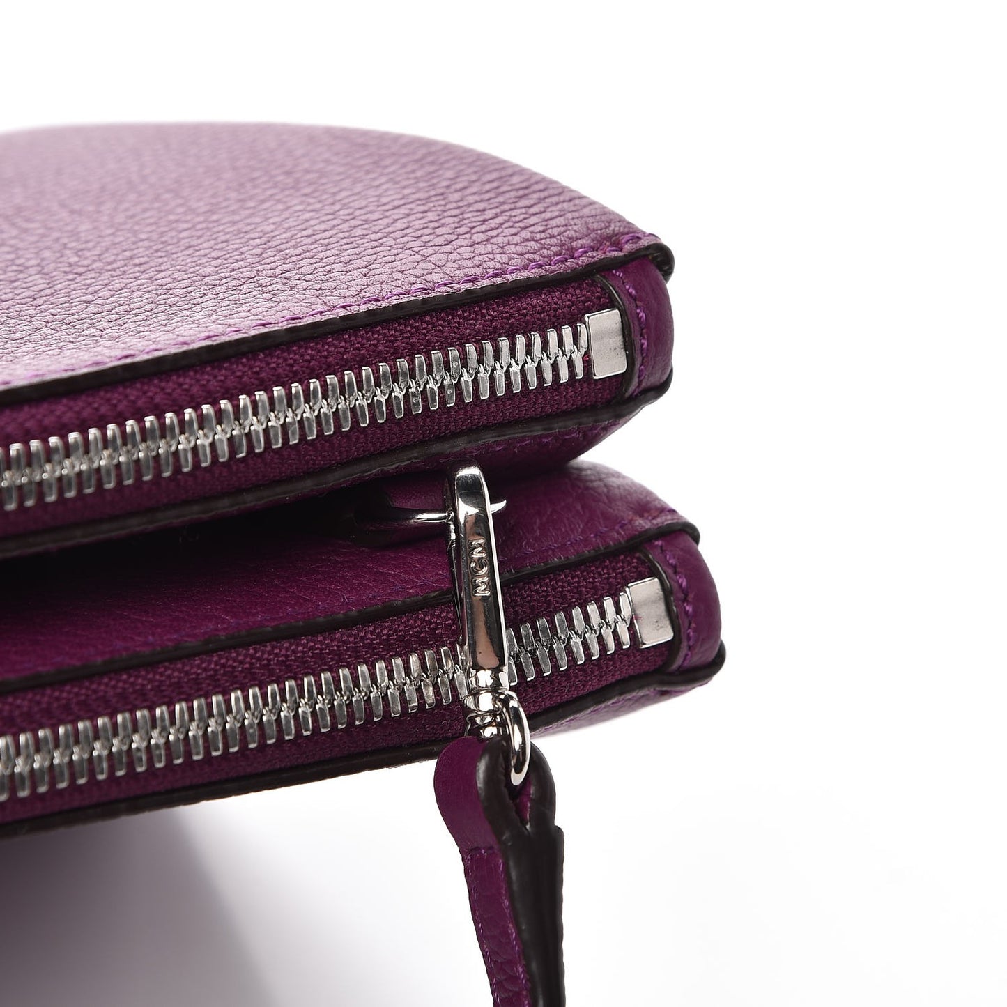 Grained Calfskin Milla Double Crossbody Bag Purple