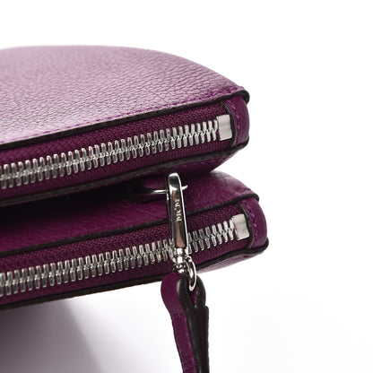 MCM Grained Calfskin Milla Double Crossbody Bag Purple 9 of 12