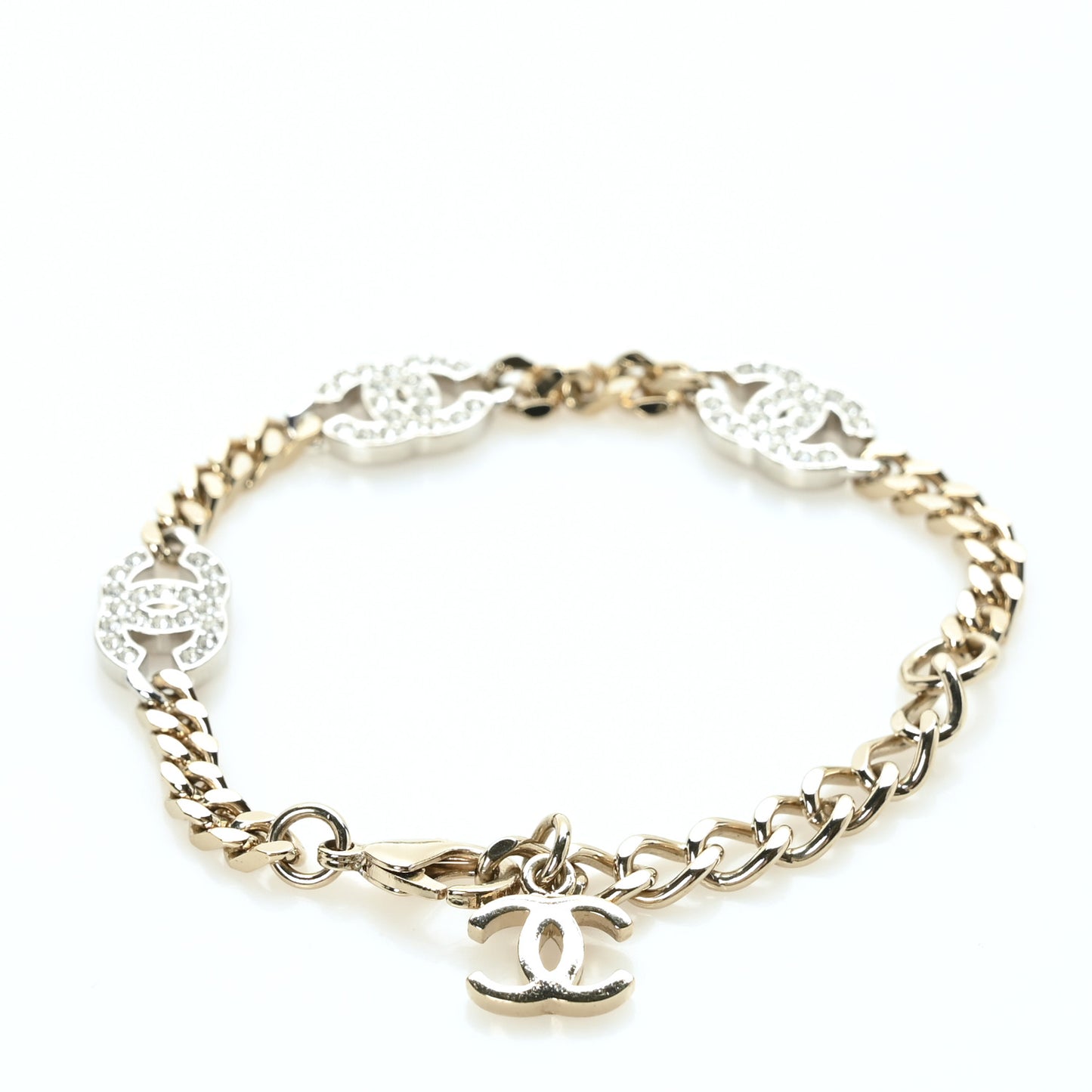 Crystal CC Chain Bracelet Gold Silver