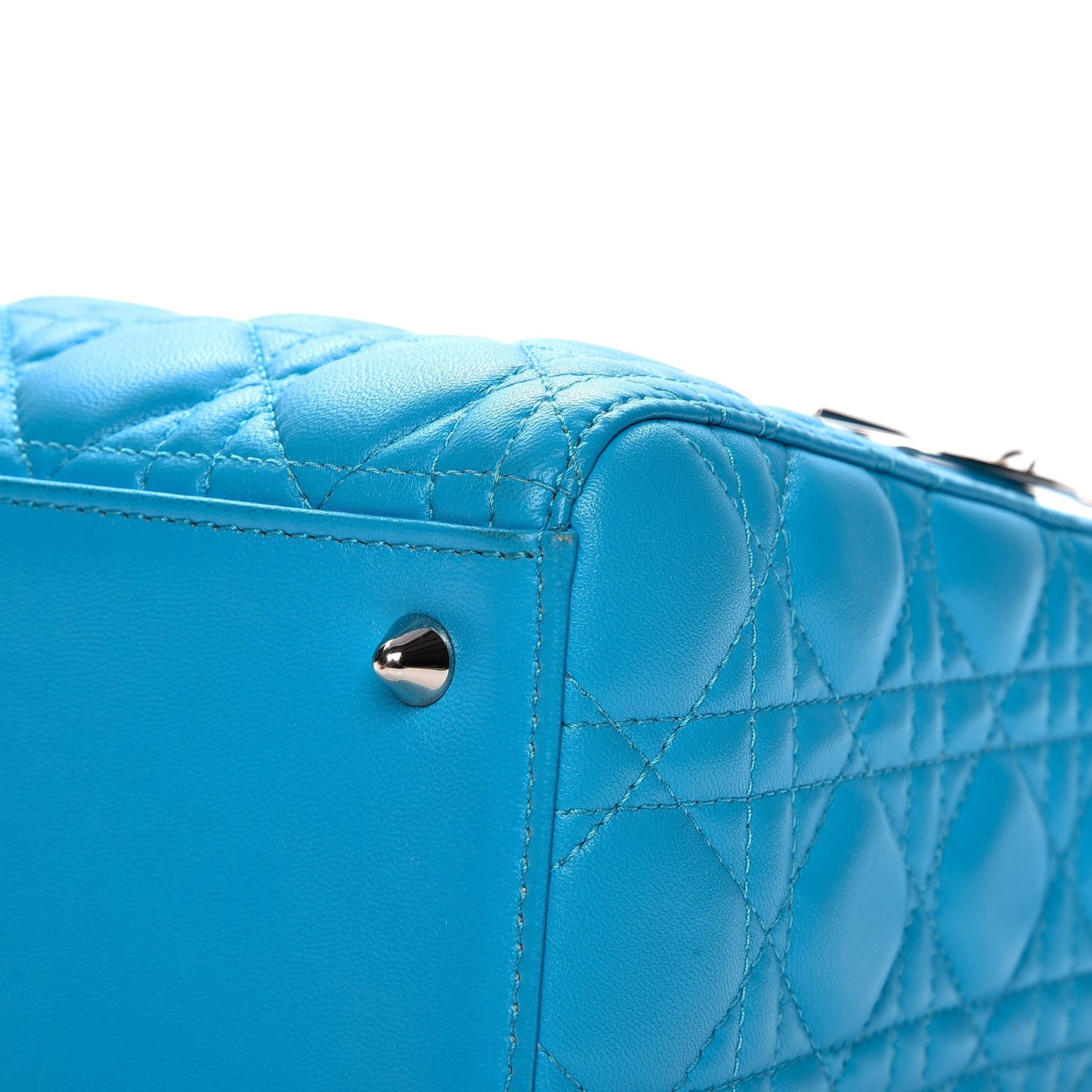 Lambskin Cannage Medium Lady Dior Blue