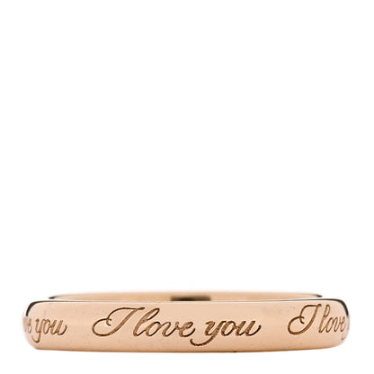 Tiffany 18K Rose Gold Notes I Love You Ring 52 6 1 of 5