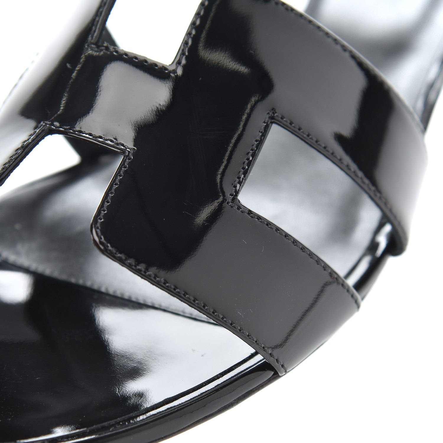 Hermes Patent Oasis Sandals 40 Black 9 of 11