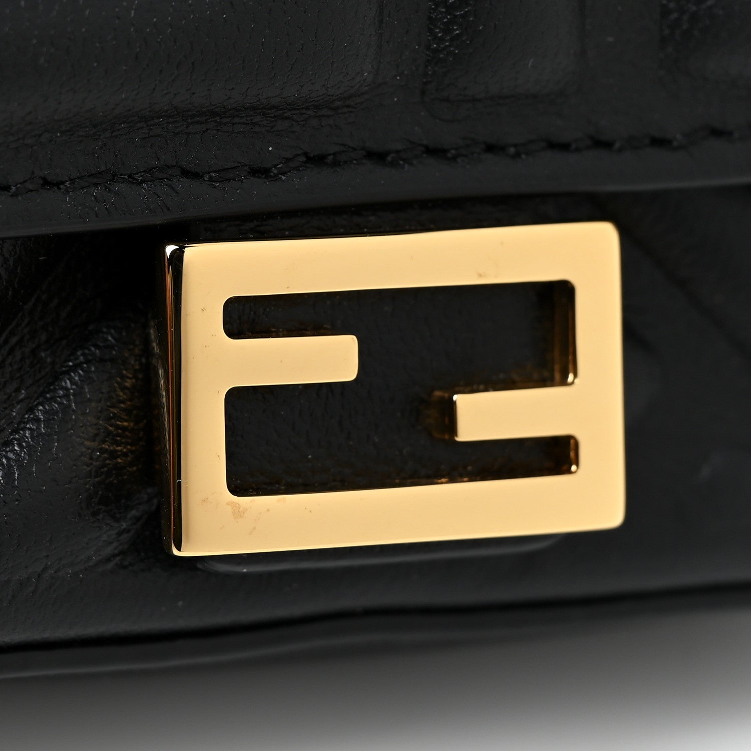 Fendi Nappa Matisse FF Embossed Nano Baguette Charm Black 12 of 12