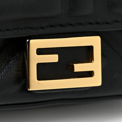 Fendi Nappa Matisse FF Embossed Nano Baguette Charm Black 12 of 12