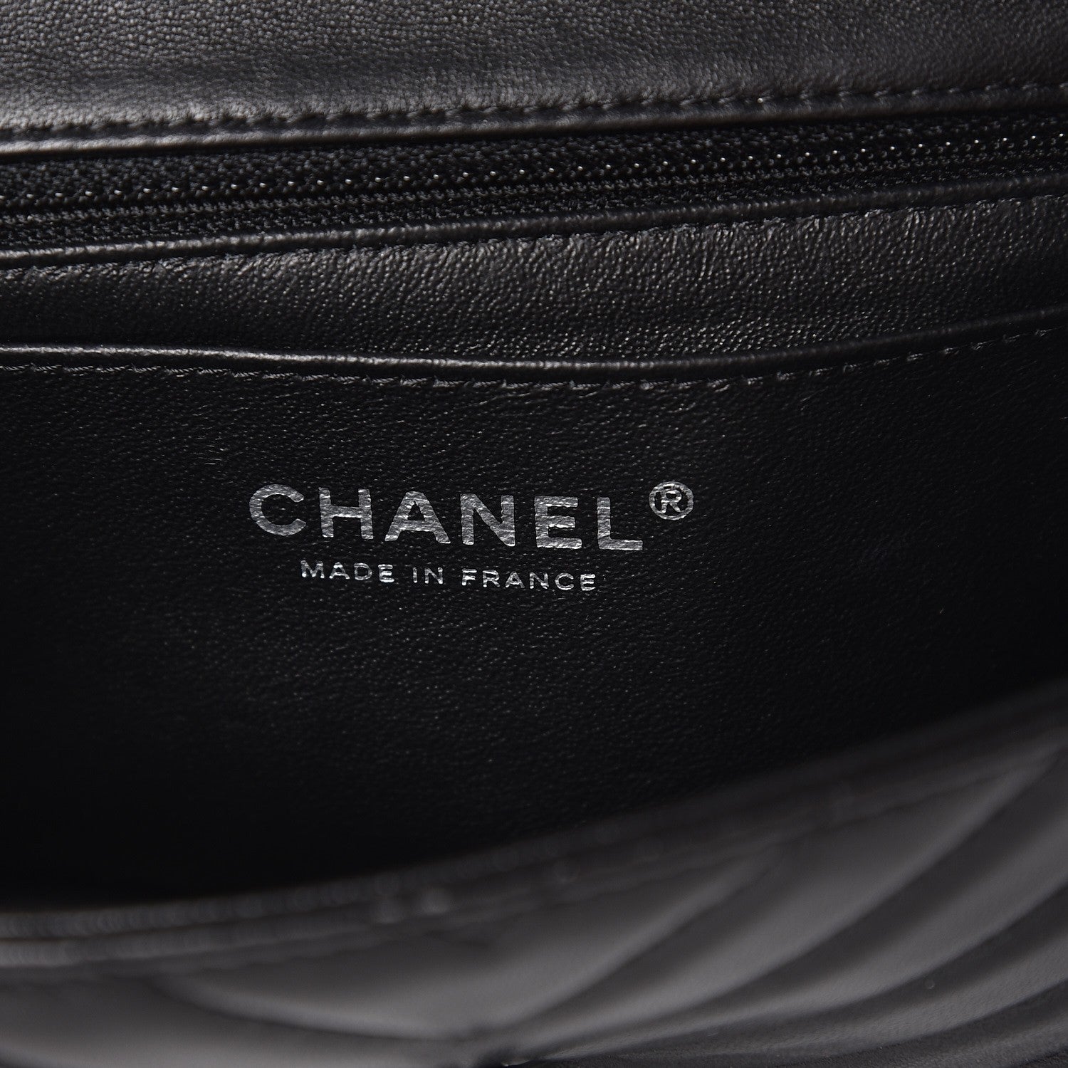 Chanel Lambskin Chevron Quilted Mini Rectangular Flap So Black 6 of 8