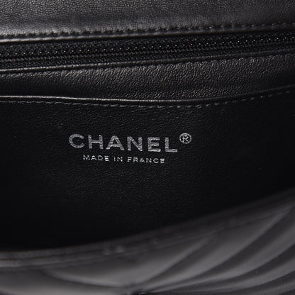 Chanel Lambskin Chevron Quilted Mini Rectangular Flap So Black 6 of 8