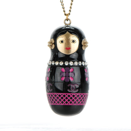Chanel Crystal Matryoshka Pendant Necklace Pink 3 of 6