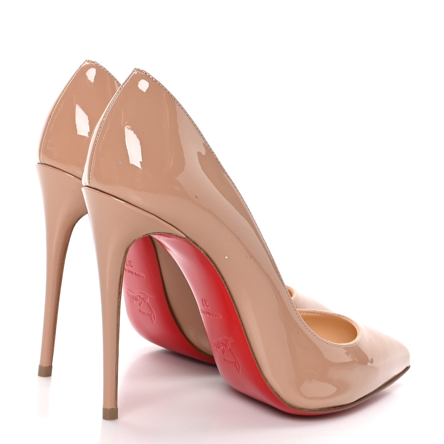 Christian Louboutin Patent Pigalle Follies 100 Pumps 37 Nude 4 of 10