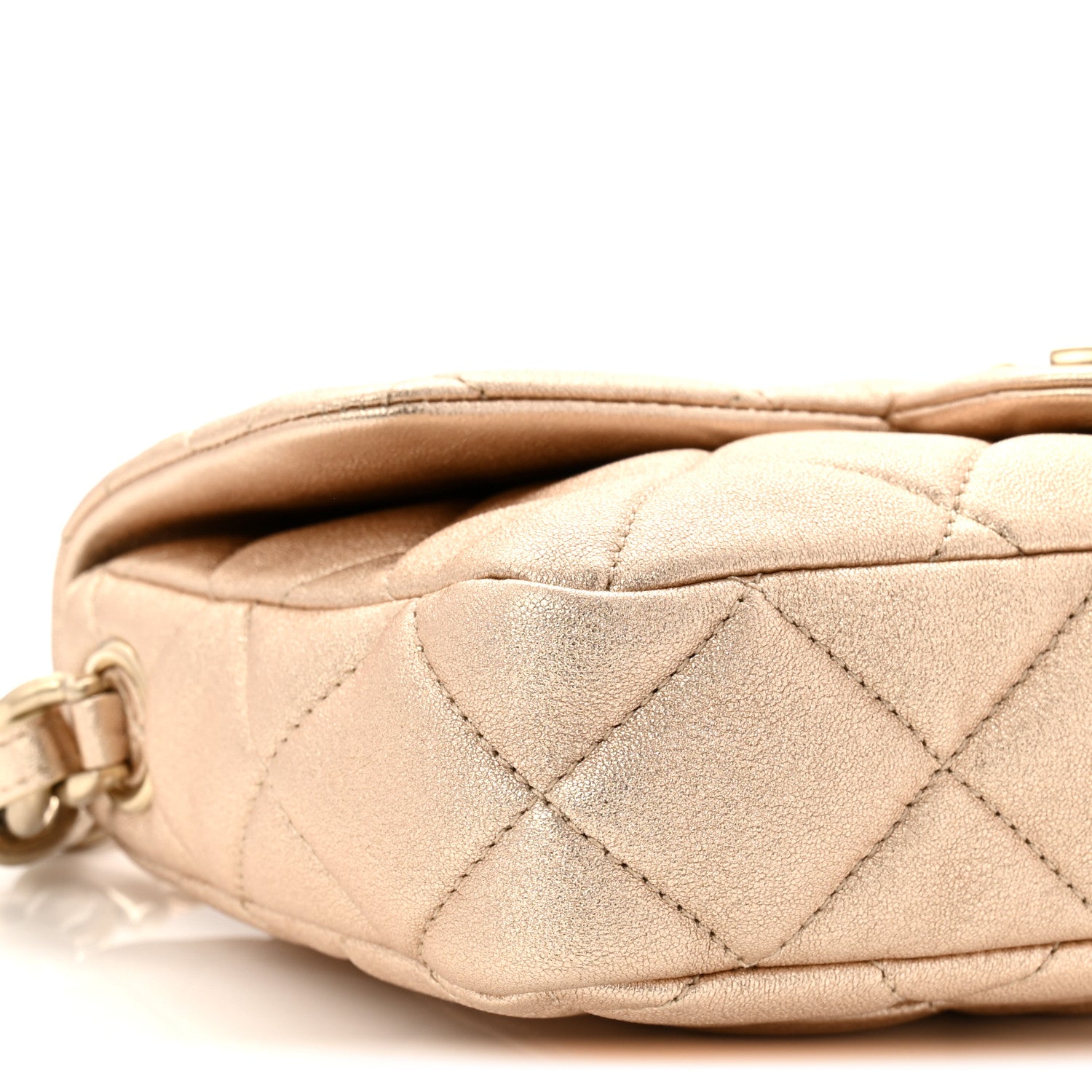 Chanel Metallic Lambskin Quilted Small CC Funky Town Chain Flap Gold 9 of 10