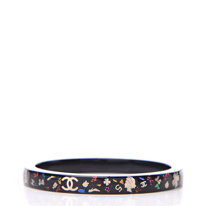 Chanel Lucite Glitter CC Bangle Black 3 of 5