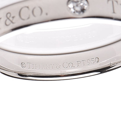 Tiffany Platinum Diamond Logo Band Ring 52 6 4 of 4
