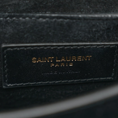 Saint Laurent Suede Leopard Print Mini Classic Monogram Cassandra Top Handle Manto Naturale Black 6 of 11