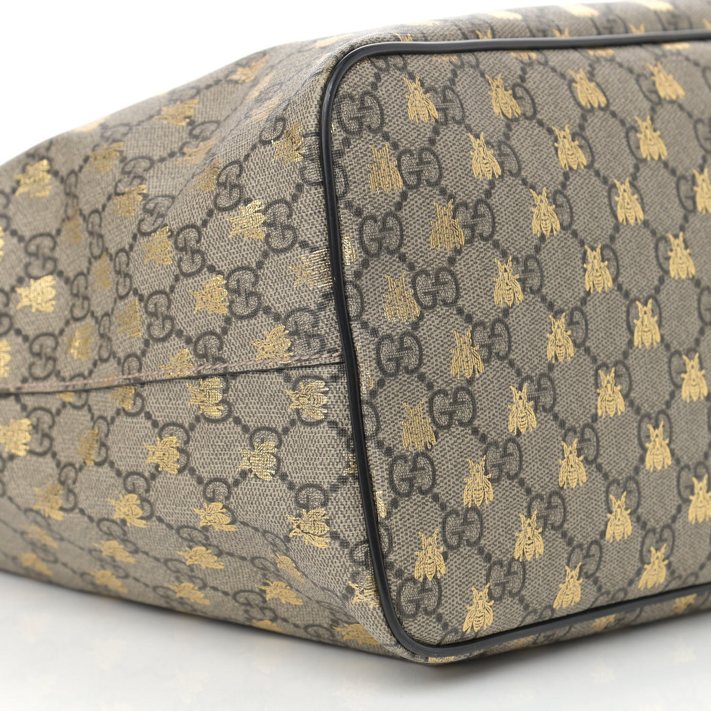 Soft GG Supreme Monogram Bees Medium Crossbody Tote Beige Oro Black