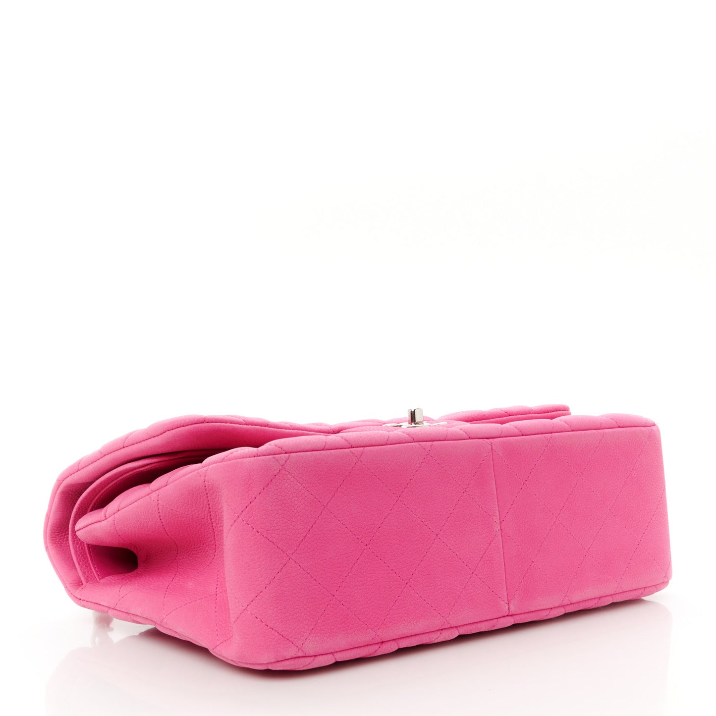 Iridescent Caviar Quilted Jumbo Double Flap Pink