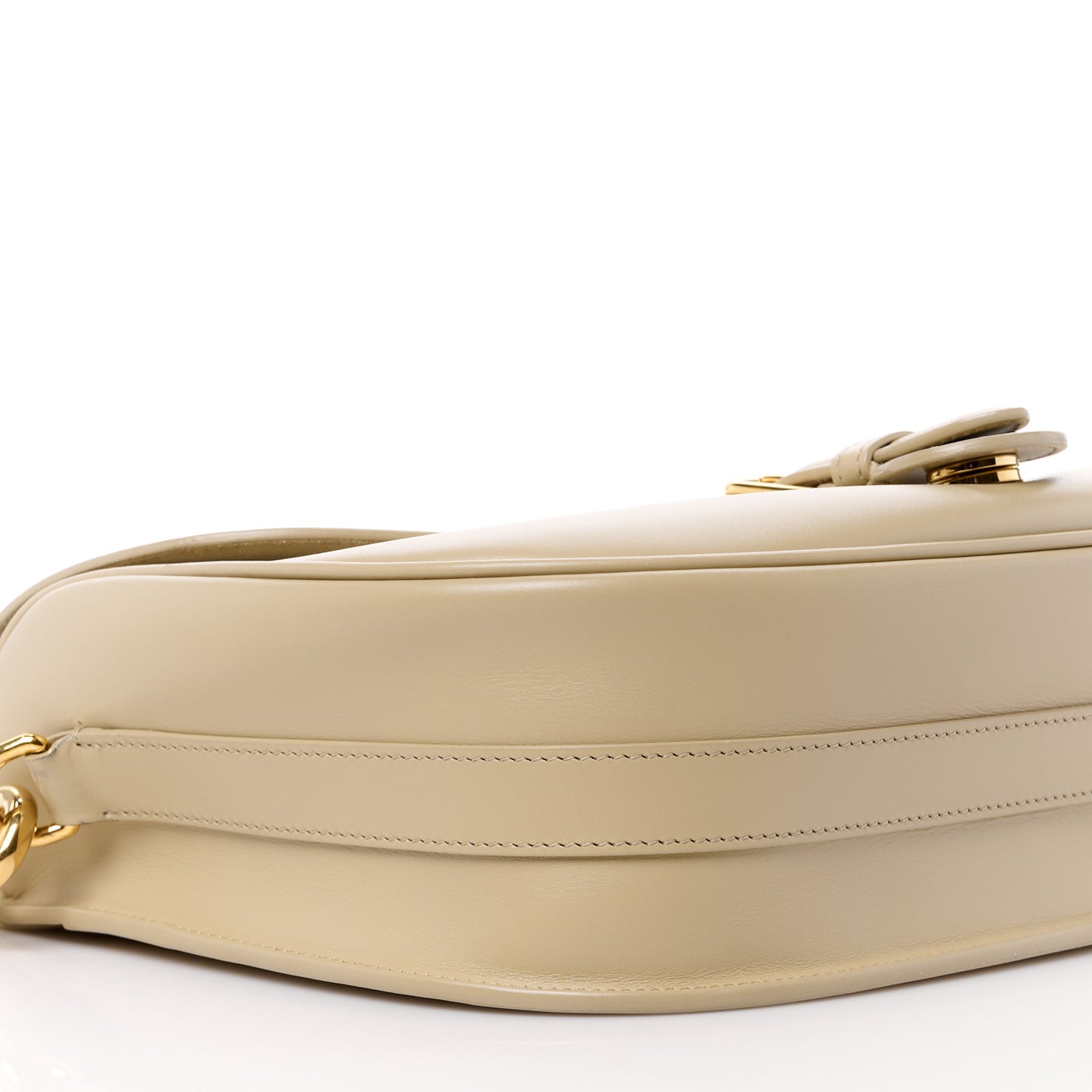 CHRISTIAN DIOR Grained Calfskin Large Bobby Flap Beige
