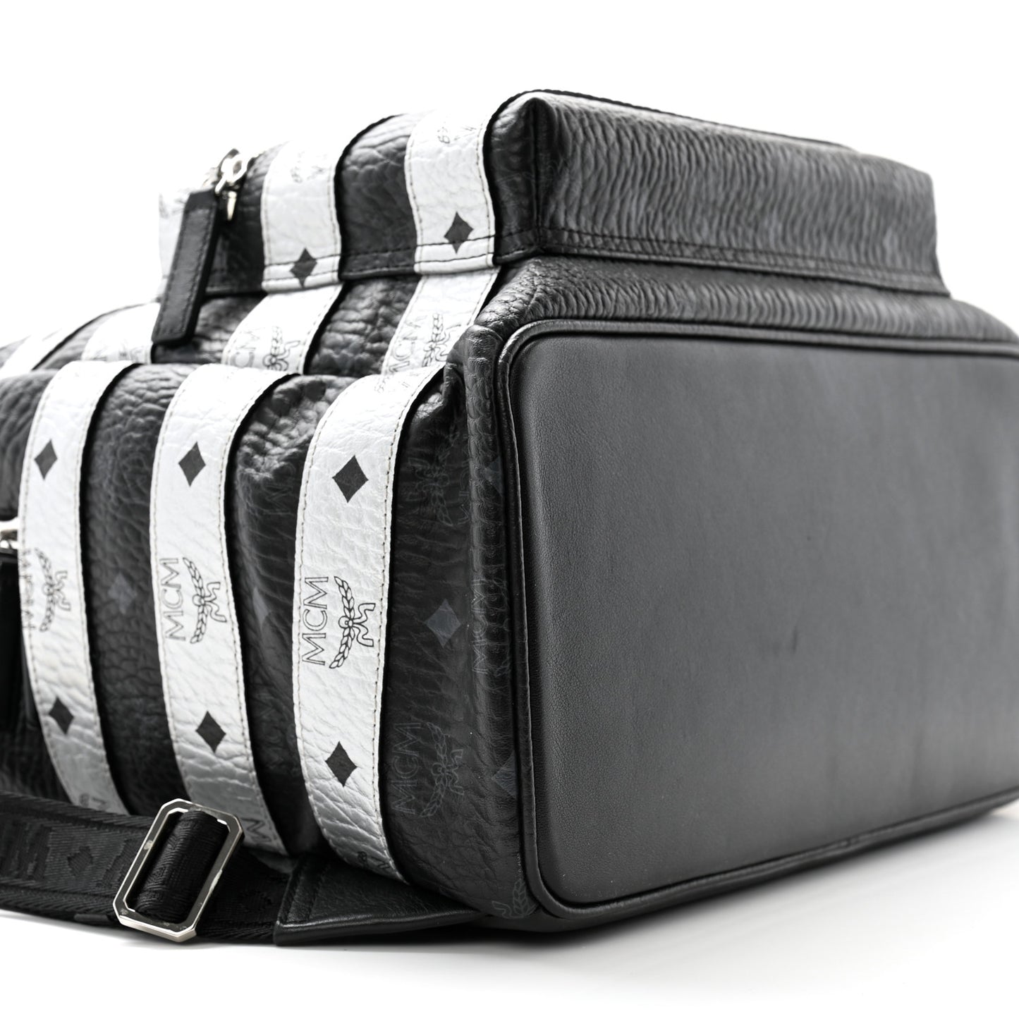Metallic Visetos Striped Medium Stark Backpack Silver Black