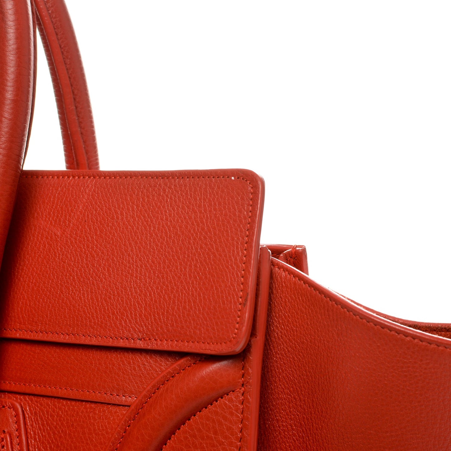 Drummed Calfskin Mini Luggage Coquelicot