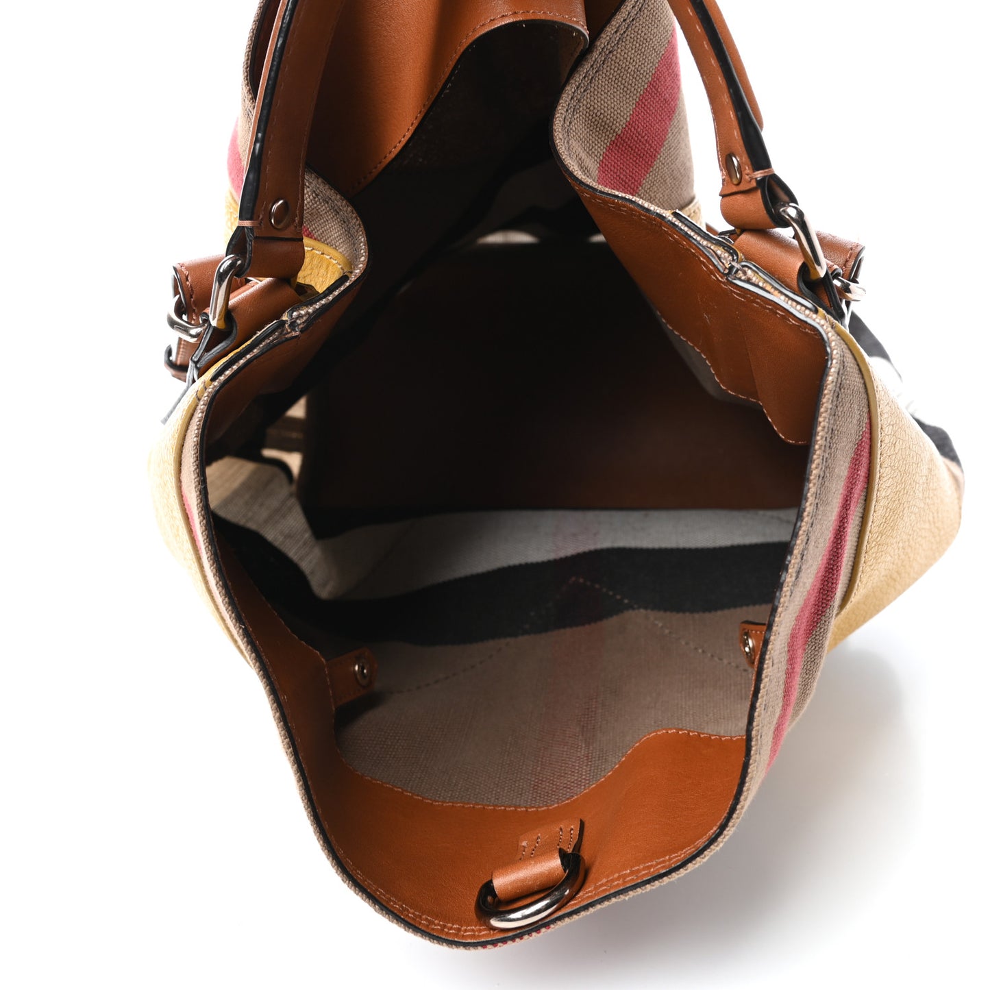 Canvas Mega Check Calfskin Chevron Medium Hobo Multicolor
