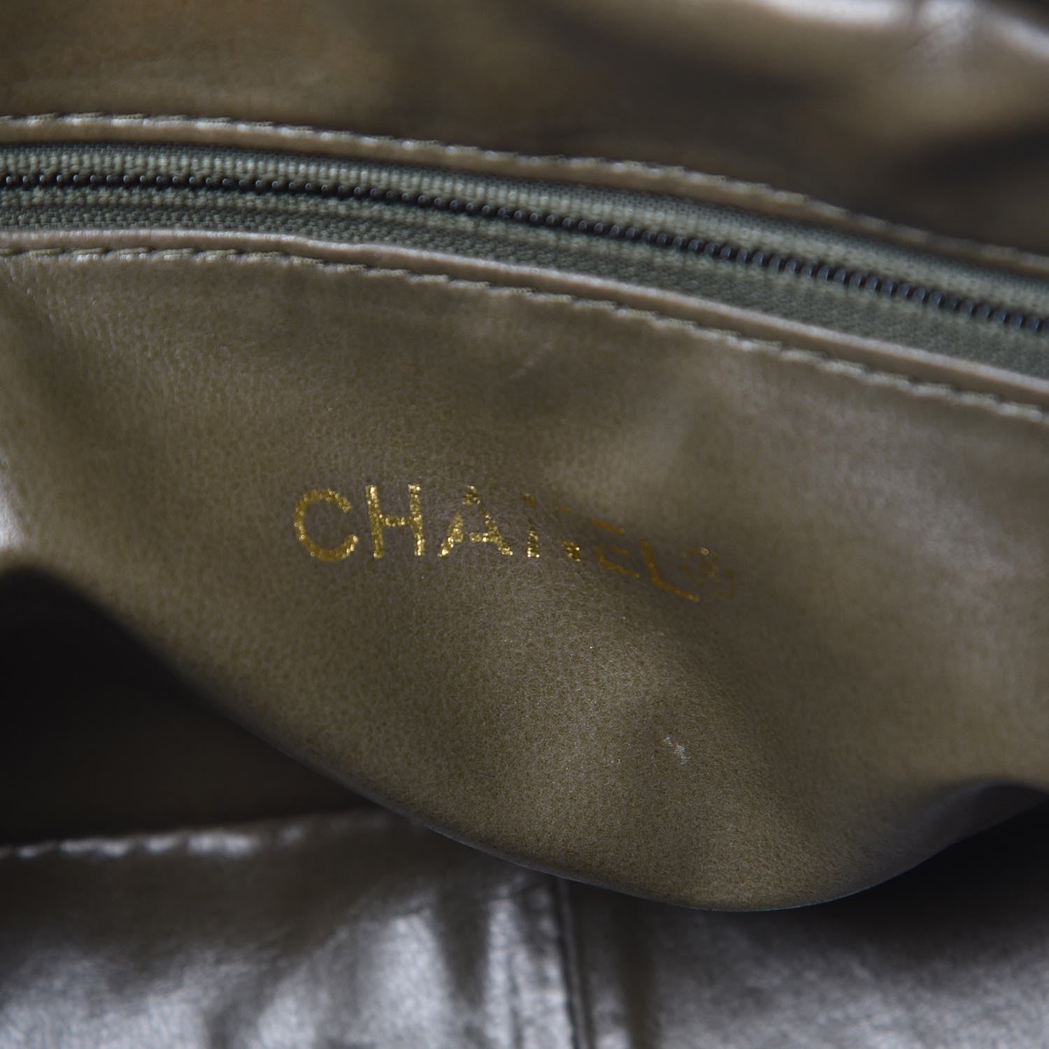 Chanel Lambskin Chevron Quilted Small Camera Case Green 6 of 14