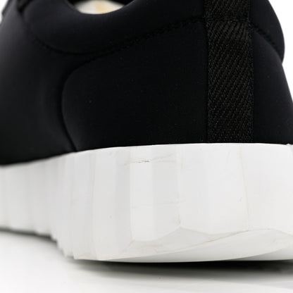 Hermes Technical Jersey Suede Goatskin Bouncing Sneakers 36 Black White 9 of 14