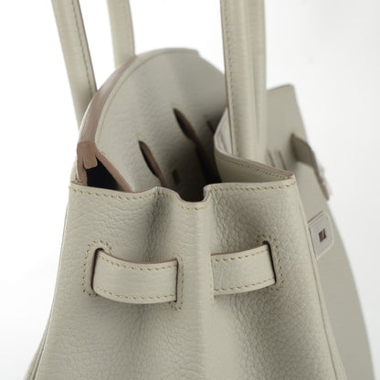 Hermes Taurillon Clemence Birkin 35 Gris Perle 6 of 15