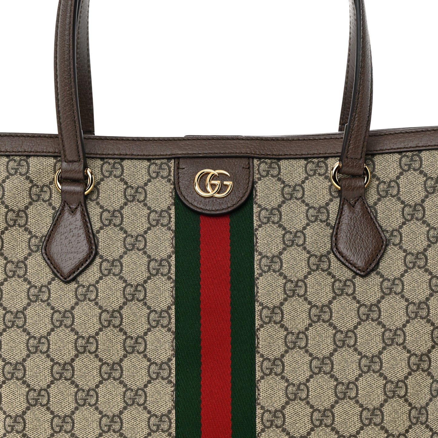 GG Supreme Monogram Medium Ophidia Shopping Tote Brown