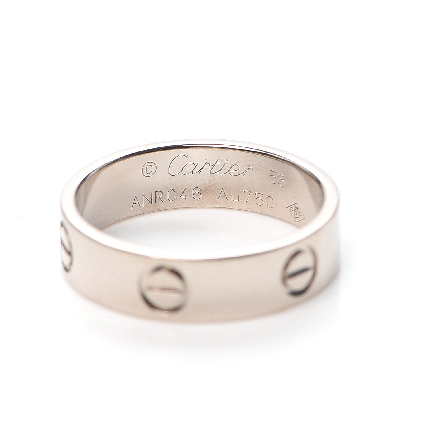 Cartier 18K White Gold 5.5mm LOVE Ring 58 8.25 4 of 5