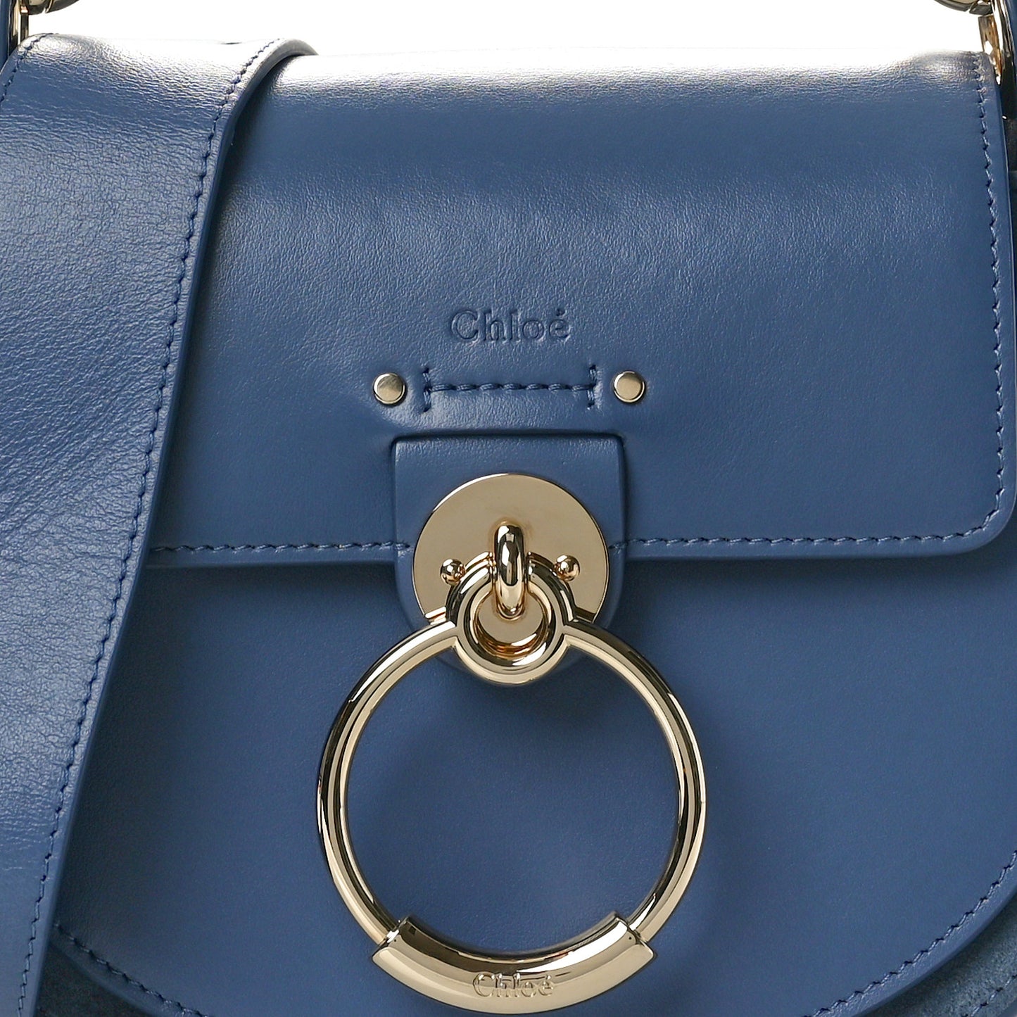 Calfskin Small Tess Bag Deep Ocean Blue