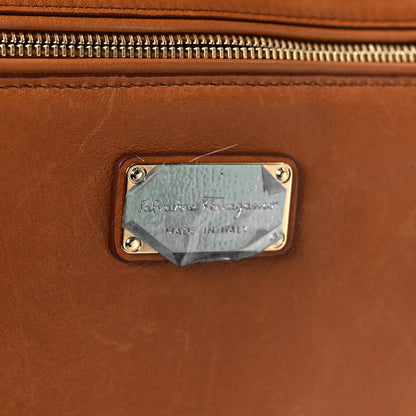 Salvatore Ferragamo Calfskin Suzanna Gancini Satchel Brown 6 of 13